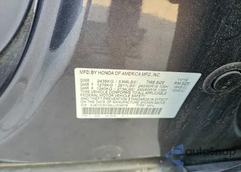 2020 Acura Mdx z USA, uszkodzony, nr VIN 5J8YD3H35LL004878